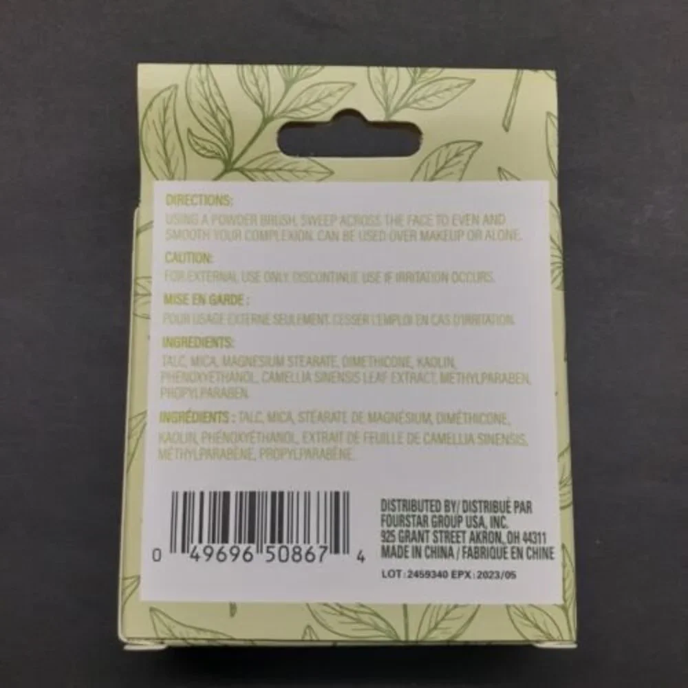B·Pure Green Tea Infused Pressed Face Powder Matte Finish Sets Makeup 0.17 oz